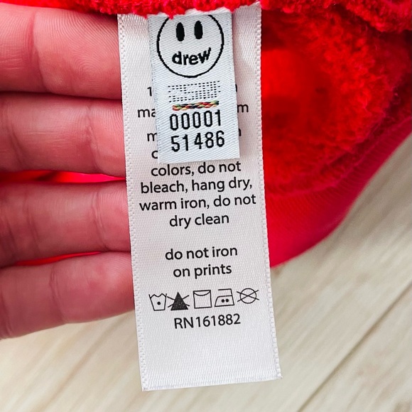 Drew house extra small red hoodie relaxed fit (fits like a medium) - Picture 5 of 5